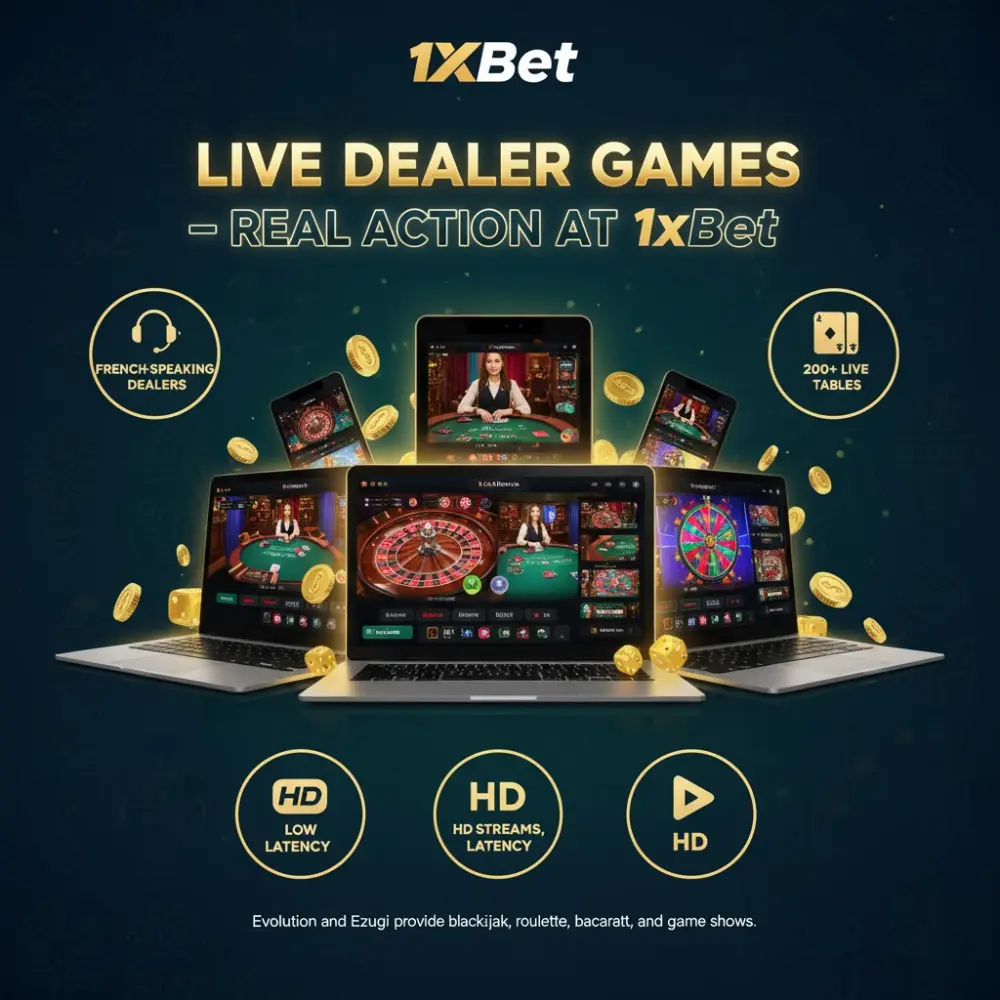 Live Dealer Games – Real Action at 1xBet